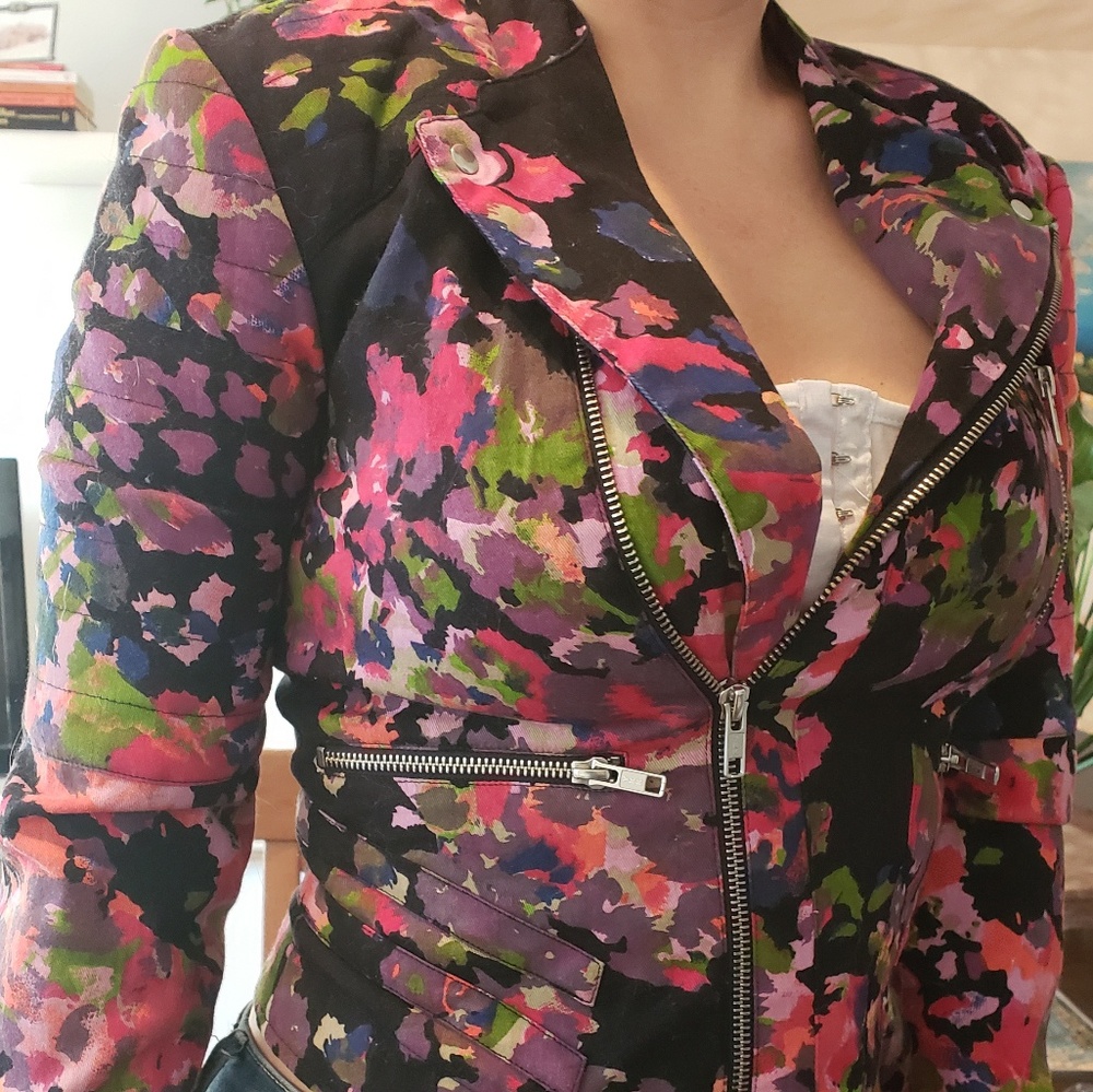 Floral Cotton  motorcycle jacket - Picture 5 of 9